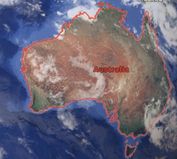 A picture of Australia taken from Earth orbit.