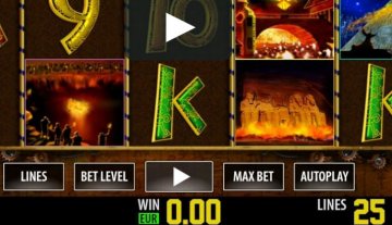 Partial screen shot of an online slot game.